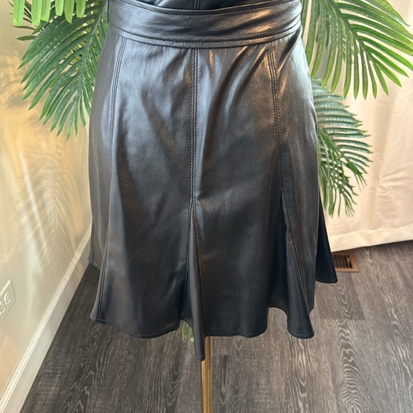 Alice + Olivia OFRA VEGAN LEATHER MINI DRESS WITH TIE BELT, Size 2, $465 - Picture 15 of 15